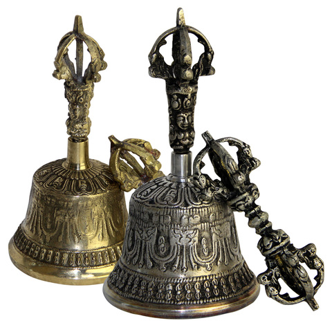 Tibetan Buddhist Meditation Bell and Dorje Set  Shiplies Extra Loud Multi-Purpose Hand Call Bell ► Photo 1/6