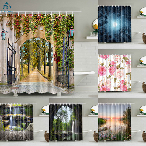 Plant Trees Flower Shower Curtain Bathroom Waterproof Polyester Shower Curtains Sets for Bathroom Shower with Hooks ► Photo 1/6