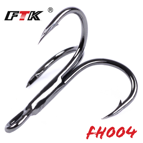 FTK 15-20pcs/Lot Treble Fishing Hooks 2# 4# 6# 8# 10# High Carbon Steel Fishing Hook Overturned Hooks Bass Fishing Tackle Tools ► Photo 1/6