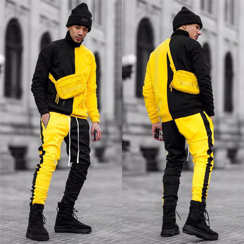 Hirigin 2 pieces Autumn Running tracksuit men Sweatshirt Sports