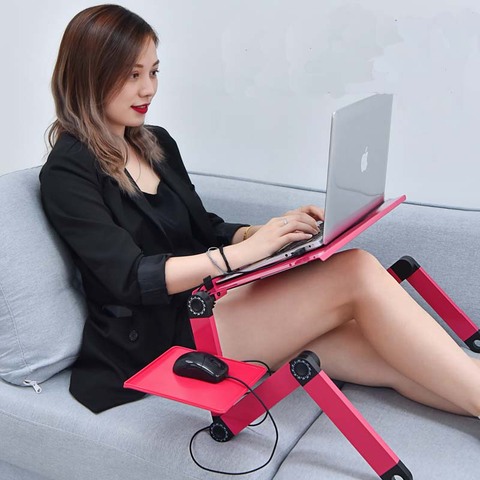 Laptop Desk Portable Adjustable Aluminum Ergonomic TV Bed Laptop Tray PC Table Stand Notebook Table Desk Stand With Mouse Pad ► Photo 1/6