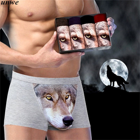 1 PCS Brand 3D Eagle/Wolf Boxer Shorts U Pouch Underwear Men Animal Pattern Modal Sexy Man Boxer Gay Boxershorts ► Photo 1/1