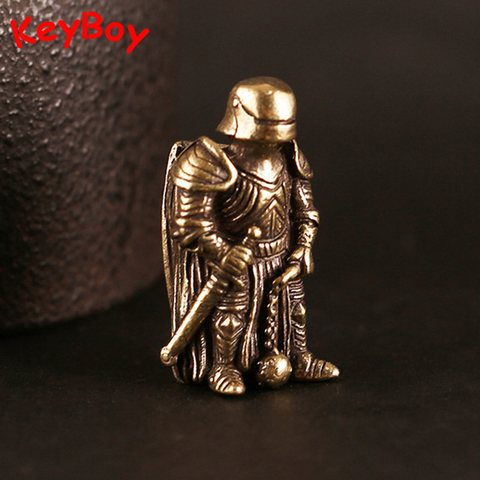 Copper Armor Warrior Umbrella Rope Bead Keychain Pendants EDC DIY Knife Beads Vintage Punk Brass Parachute Lanyard Hanging Parts ► Photo 1/6