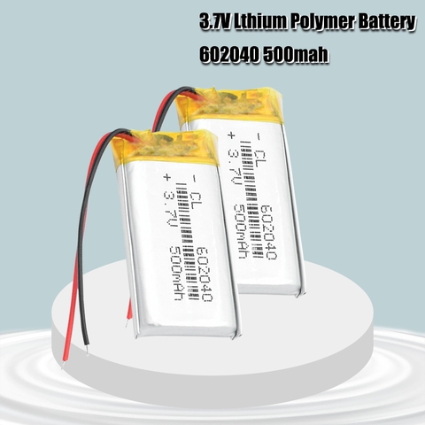 2022 New Arrival Hot High Quality 602040 3.7v 500mAh High Capacity Rechargeable Lithium Li-po Li-polymer Li Ion Battery ► Photo 1/6