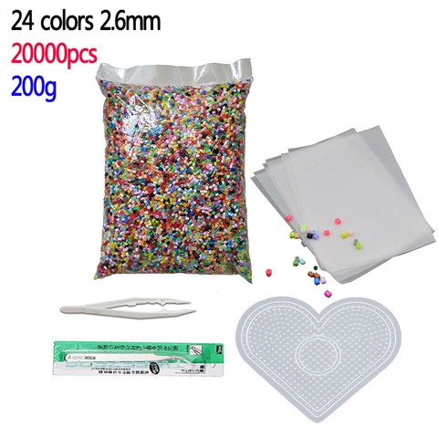 24 colors 20000pcs/bag Perler Beads Kit 2.6mm Hama beads Whole Set with Pegboard and Iron 3D Puzzle DIY Toy Craft Toy Gift ► Photo 1/5