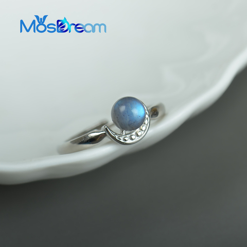 MosDream Labradorite Moonstone Blue Moon Light Elegant Rings s925 Silver Female Gemstone Finger Ring Bands For Women Delicacy ► Photo 1/6