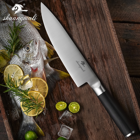 8 Inch Chef Knife 5CR15MOV  Wood Handle Stainless Steel Slicing Cleaver Gift knife Sharp Cook Damascus Kitchen Knives ► Photo 1/6