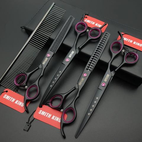 7 inch Professional Pet grooming scissors,7〞Straight scissors&Thinning scissors/chunkers&Curved scissors+leather bag/kits/case ► Photo 1/6