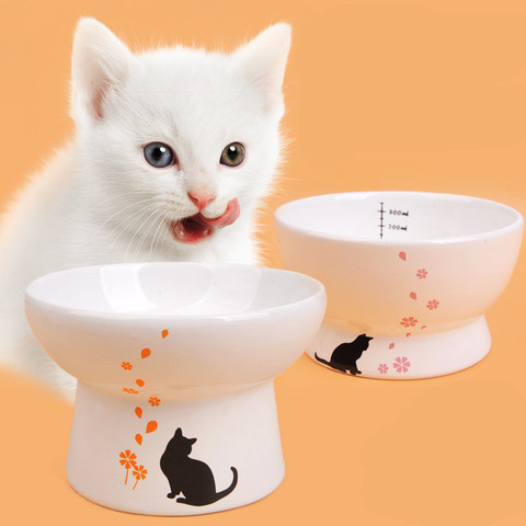 Lovely Pet Feeder Bowl Cartoon Shape High-foot Single Mouth Skidproof Ceramic Dog Cat Food Bowl Pet Products Drinking Bowl ► Photo 1/6