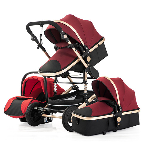2022 Multifunctional Baby Stroller 3 In 1 High Landscape Stroller Folding Carriage Gold Baby Stroller Newborn Stroller ► Photo 1/6