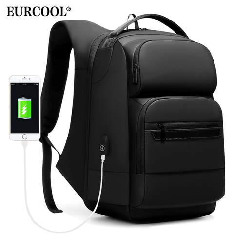 EURCOOL Travel Backpack Men Multifunctional 15.6 inch Laptop Space Bag Mochila Water Repellent Teenage Business Backpack n1856 ► Photo 1/6