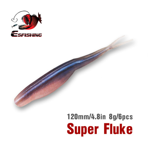 KESFISHING Minnow Lure Super Fluke 120mm 6pcs Fishing Lures Soft Baits Leurre souple Carp Fishing Pike Black Minnow ► Photo 1/6