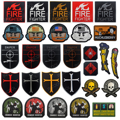 3D PVC Tactical Military Decorative Patches US America Flag Fire Fighter Emblems Sniper Rubber Badges for Jackets Clothes ► Photo 1/6