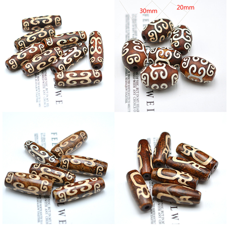 Natural Tibetan Beads Dzi Eyes Oval DIY Bracelet Necklace Charms Findings For Jewelry Making Accessories ► Photo 1/6