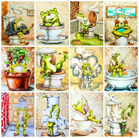 HUACAN 5D DIY Diamond Painting Frog  Animal Home Decoration Embroidery Picture Handcraft Art Kits Lover Gift ► Photo 1/6