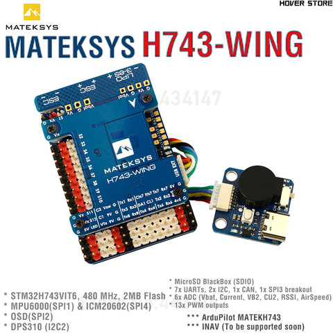 Matek H743-WING FC MPU6000&ICM20602 F722 wing Upgrade INAV Flight Controller for RC FPV Airplane Fixed Wing Drones ► Photo 1/6
