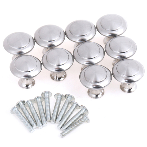 10pcs Set Round Cabinet, Stainless Steel Knobs For Kitchen Cabinets