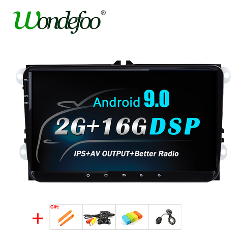2 DIN Android 9 car radio for VW PASSAT B6 B7 V7 Golf 5 6 Seat Leon Tiguan Altea Toledo BORA auto audio stereo Navigation screen ► Photo 1/6