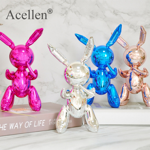 Cute Balloon Rabbit Statue Resin Sculpture Animal Figures Home Decor Modern Nordic Home Decoration Accessories for Living Room ► Photo 1/6