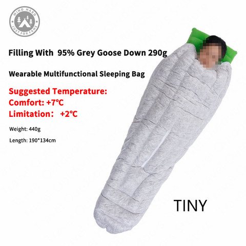 AEGISMAX TINY FP800 Wearable Portable Sleeping Bag 95% Goose Down Outdoor Mummy Type 36℉~45℉Camping Sleeping Bag ► Photo 1/6