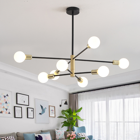 Modern Nordic Black Chandelier Lighting  Chandeliers  6 Lights LED Not Included Bulbs Home Lighting Indoor Light Fixtures 2022 ► Photo 1/6