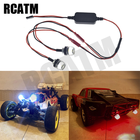 2pcs RC Car LED Headlights Spotlights For 1/10 1/8 RC Crawler Off-road TRX4 Axial Monster Truck UDR Losi Slash HOBAO ► Photo 1/6