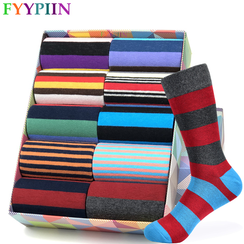 2022 Men's Socks New High Quality Brand Classic Striped Socks Cotton Colorful Happy Fashion Casual Dress Socks Men ► Photo 1/6