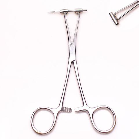 Flat Needle Pipe Pliers Ear Lip Nose Nail Puncture Tweezers Body Piercing Tool ► Photo 1/5