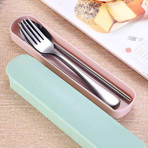 Color draw-out cutlery box Plastic portable cutlery box pull-out box travel gift chopstick box spoon box student spoon and fork ► Photo 1/6