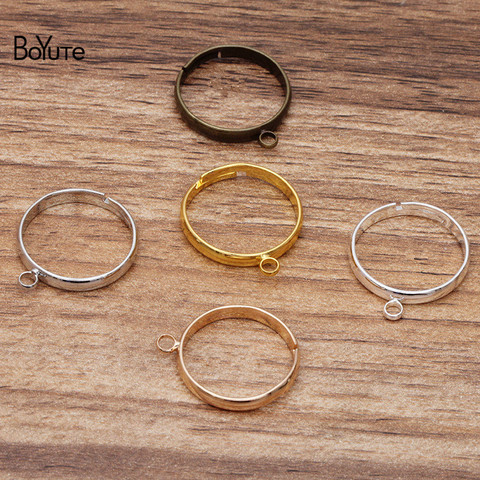BoYuTe (50 Pieces/Lot) Inner 18MM Diameter Adjustable Ring Base Settings with One Loop Diy Handmade Jewelry Accessories ► Photo 1/6