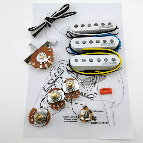 Wilkinson WVS 60's Alnico5 SSS Single Coil Guitar Pickups With ALPHA 250K Copper shaft Wiring Kit for-Stra /1 Set ► Photo 1/5