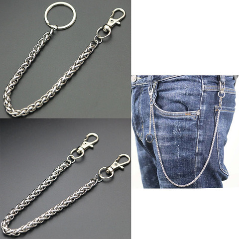 Fashion Necklace Stainless Steel Long Metal Wallet Chain Leash Pant Jean Keychain Ring Clip Men's Hip Hop Jewelry ► Photo 1/6