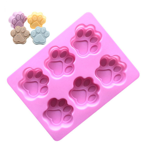 Handmade Soap Making Tools Cat Feet Pattern Cake Chocolate Silicone Mould Non-toxic Soap Mold 6 Cavities Handcrafted Accessories ► Photo 1/6