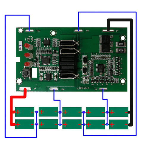 20V Li-ion Battery Housing Shell Protection PCB Circuit Board Set for Einhell Power X-Change 18V Li-ion 4511396 ► Photo 1/6
