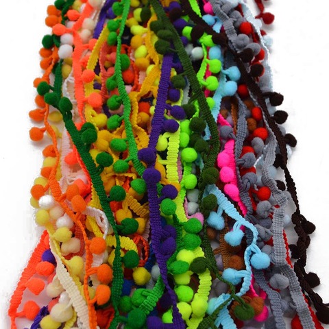 5yards/lot 1cm Pompom Trim Pom Pom Bobble Braid Tassel Ball Fringe Ribbon Lace Fabric DIY Material Crafts Sewing Accessories ► Photo 1/6
