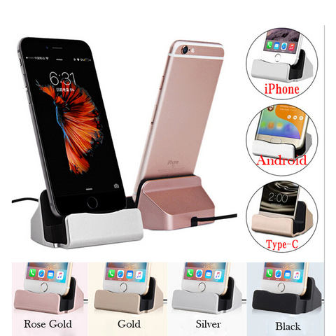 For iPhone X 8 7 6 USB Cable Sync Cradle Charger Base For Xiaomi Android Type C Samsung Stand Holder Charging Base Dock Station ► Photo 1/5