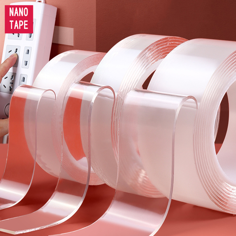 Buy Online 1m 3m 5m Transparent Double Sided Adhesive Nano Strong Sticky Tape Removable Washable Nano Magic Tape Two Sided Tape Gekkotape Alitools