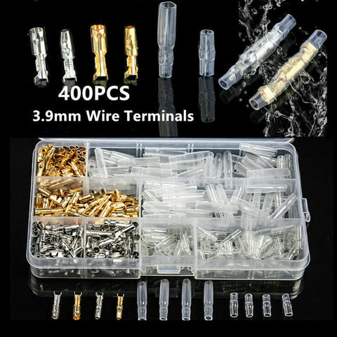 400/240/120Pcs 3.9mm/ Car Auto Motorcycle Bullet Terminal Male Female Wire Bullet Crimp Connectors Terminal +Insulation Sheath ► Photo 1/6