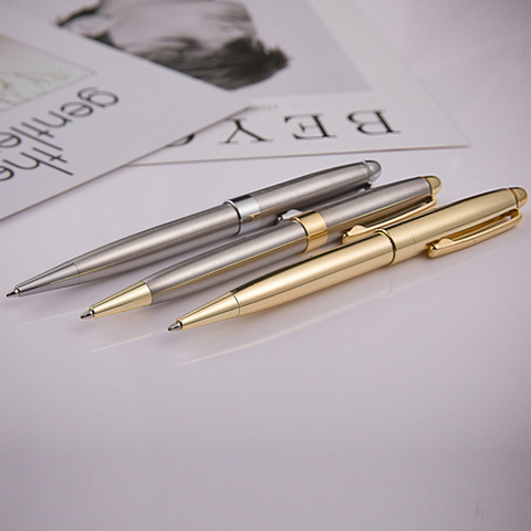 Luxury Metal Rollerball Pen 1.0mm Black Ink Steel Gold Business Signature Pens for School Office Writing Supplies Stationery ► Photo 1/6