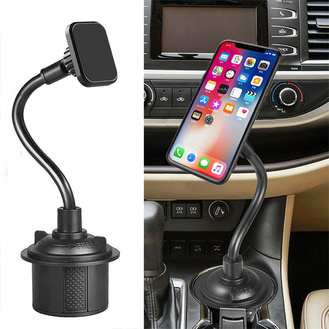 XMXCZKJ Magnetic Car Cup Holder Phone Mount Adjustable Gooseneck Cell Phone Holder for Most Smartphones for Iphone Xiaomi HuaWei ► Photo 1/6