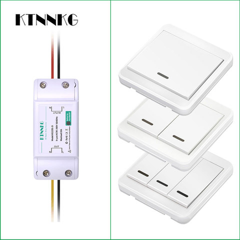 Default on  433Mhz 220V 1Gang smart home light switch wireless remote control for LED fluorescent chandeliers, large fans ► Photo 1/6