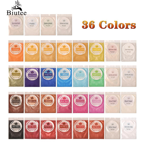 Biutee 10g Mica Powder Pigment Pure 30Color Nail Glitter Powder Pearl Epoxy Resin metallic Color Blush Nail Art Resin Soap Craft ► Photo 1/6