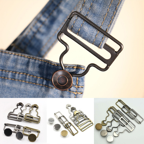 Suspenders Buckle Fastener Rivets Brace Clips Overalls Sewing Accessories 2pcs/set Metal Button Mini Bib Jeans Dungaree Pants ► Photo 1/6