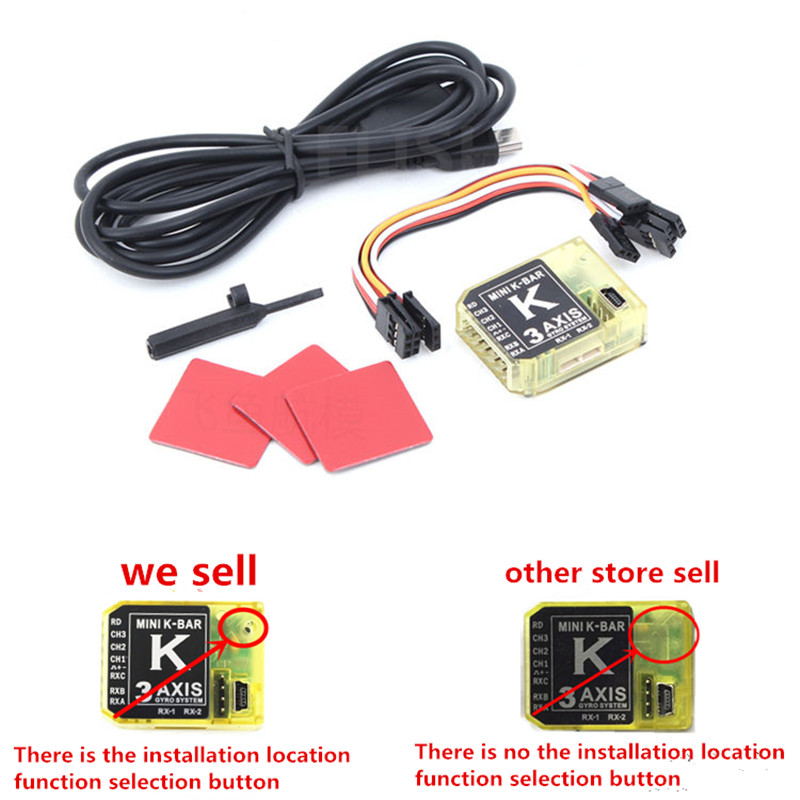 KBAR 5.3.4PRO 3-Axis Gyro K8 Flybarless Stabilization for RC Helicopter 