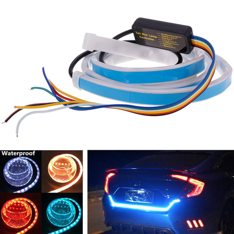 Promotion! 1.2m 12V Car Four Colors Flow Type 36 LED Car Tailgate Strip Waterproof Brake Driving Turn Signal Light ► Photo 1/6