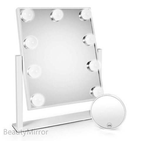 Hollywood Style Lighted Makeup Mirror with Lights Cosmetic Beauty Vanity 9x3W Dimmable led Bulbs Magnifying gift for girl friend ► Photo 1/6