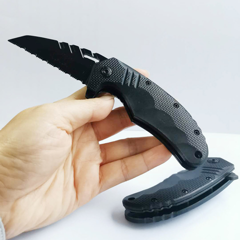 Outdoor folding knife full serrated blade Mini outdoor self defense knife  camping tool Free shipping ► Photo 1/6