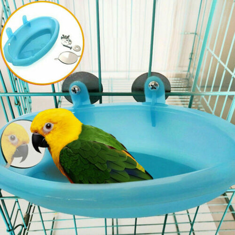 2022 New Hot Fashion Cute Bird Toy Parrot Bathtub with Mirror Best For Small Bird Parrot Bath+ Mirror ► Photo 1/6