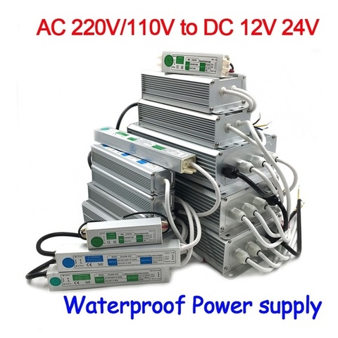 12V 24V Power Supply IP67 Waterproof 12v Transformer led Driver power supply 10W 20W 30W 50W 80W 100W 120W 150W 200W 250W 300W ► Photo 1/6