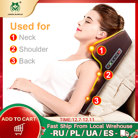 Multi-functional Kneading Cervical Vibration Massager Neck Shoulder Waist Full-body Car Home Duel-use Gift Large Massager Pillow ► Photo 1/6